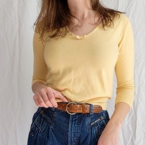SALE yellow bow sweater